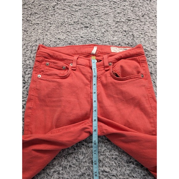 Rag & Bone Jeans Womens 26 Pink Zipper Capri Skinny Distressed Low Rise Stretch - Picture 8 of 11